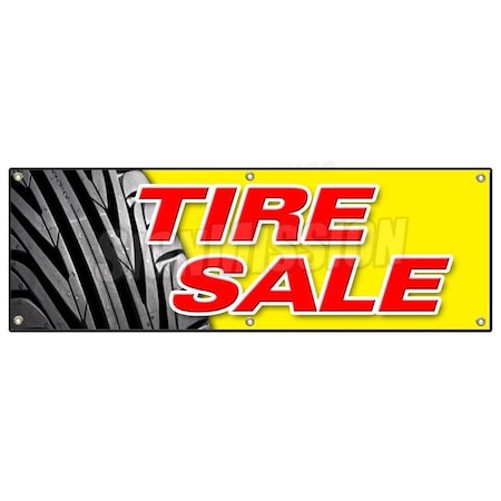 TIRE SALE 1 BANNER SIGN Tires Sale Wheels Signs 25% Off Store Shop Cars